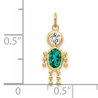 14K Yellow Gold December Boy Synthetic Birthstone Charm view 3