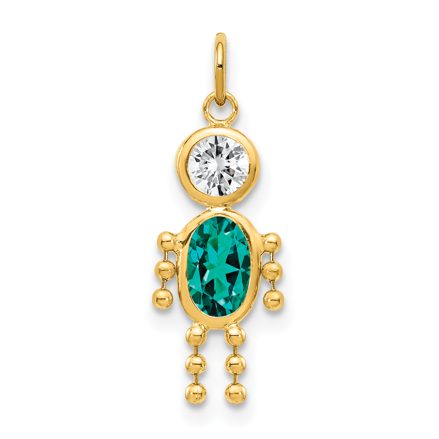 14k December Boy Birthstone Charm (XCK179)