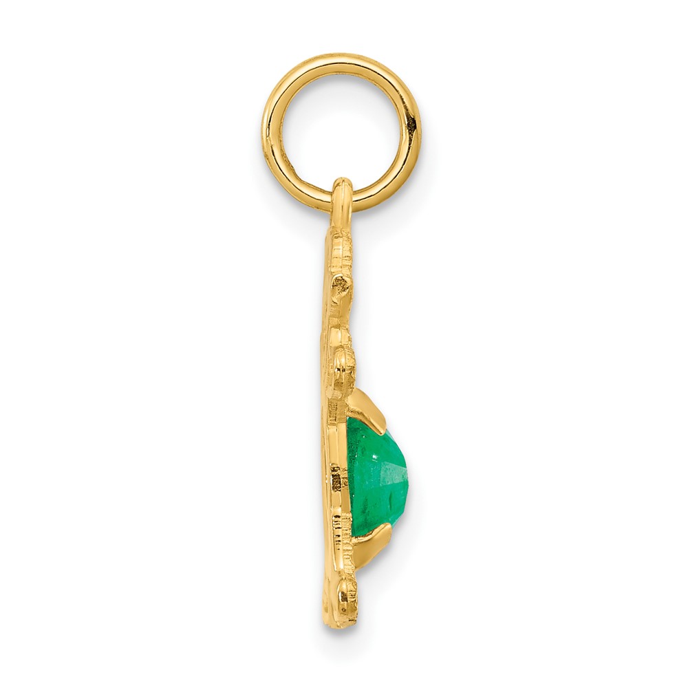 14K Girl 6x4 Oval Genuine Emerald-May (XCK18)