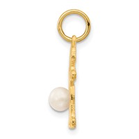 14K Yellow Gold Girl Charm 4mm Freshwater Cultured Pearl-June view 2
