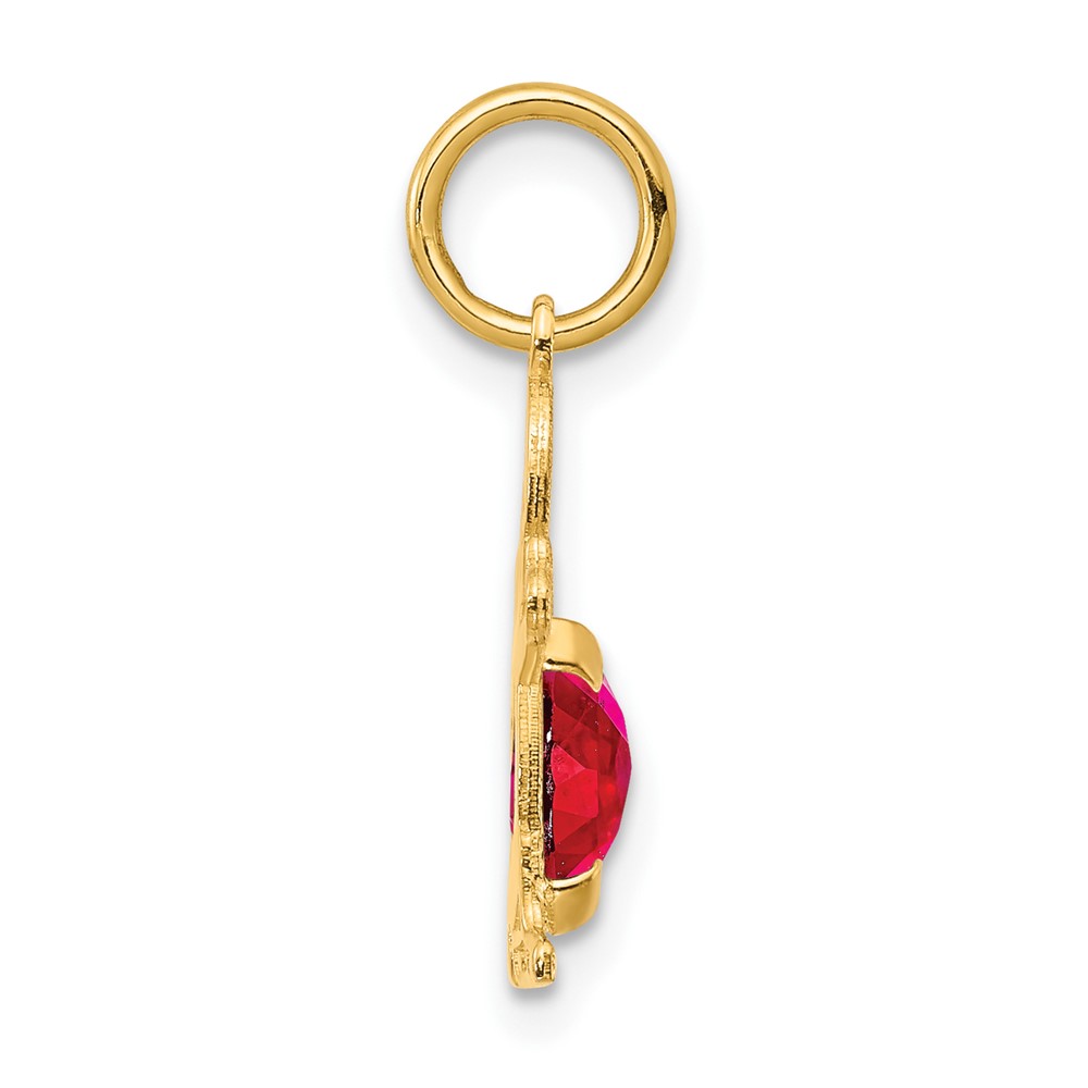 14K Boy 6x4 Oval Genuine Ruby-July (XCK23)