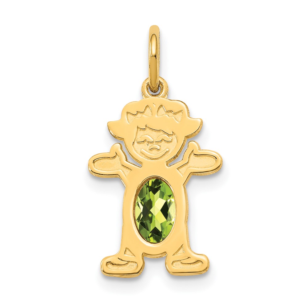 14K Girl 6×4 Oval Genuine Peridot-August