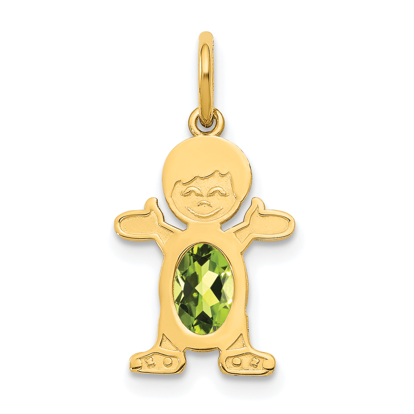 14K Boy 6x4 Oval Genuine Peridot-August (XCK25)