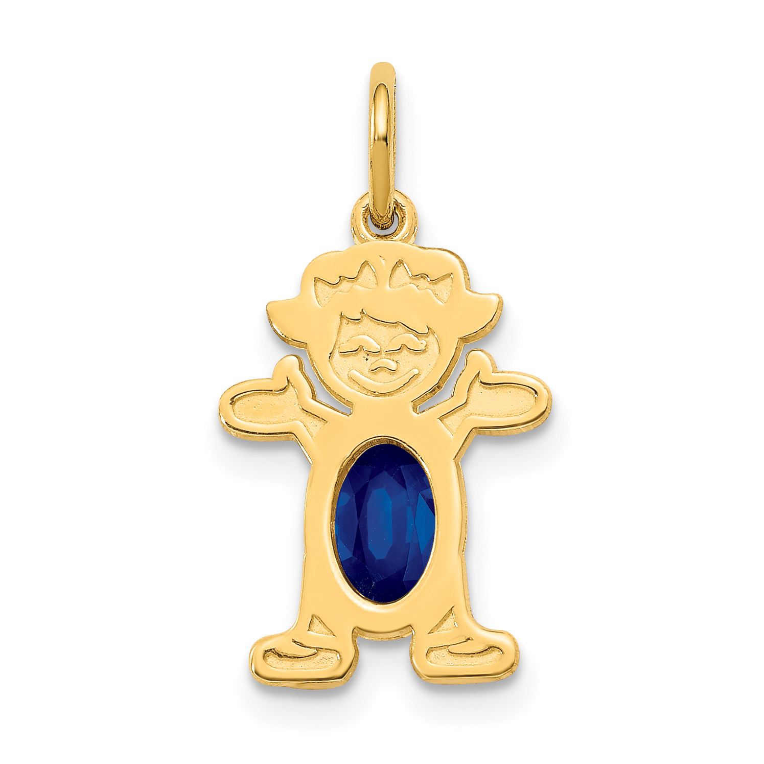 14K Girl 6x4 Oval Genuine Sapphire-September (XCK26)