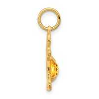 14K Yellow Gold Girl Charm 6x 4 Oval Genuine Citrine-November view 2