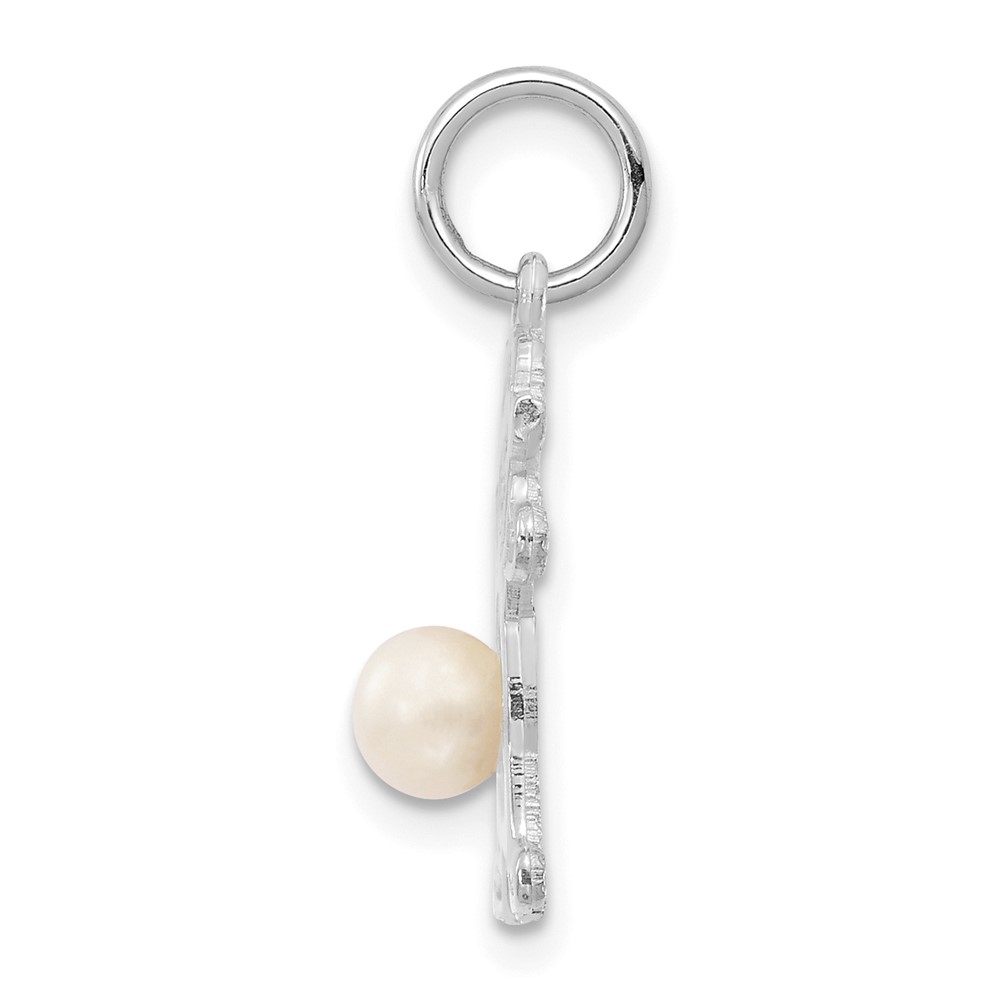 14K White Gold Girl 4mm FW Cultured Pearl-June (XCK44)