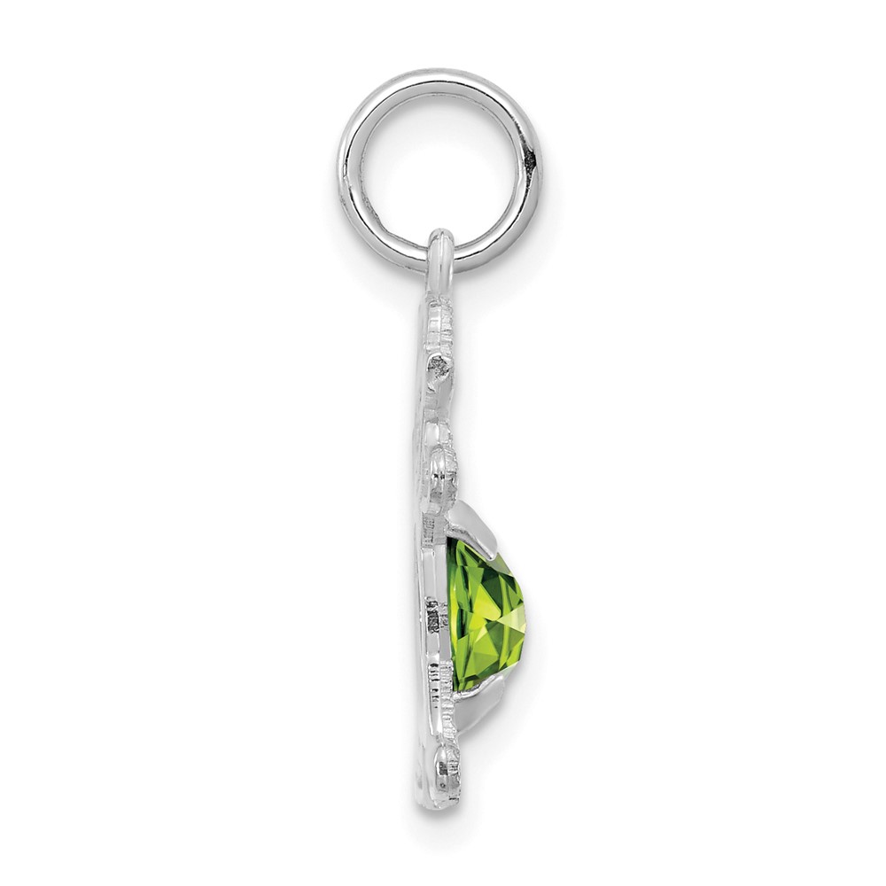 14K White Gold Girl 6x4 Oval Genuine Peridot-August (XCK48)
