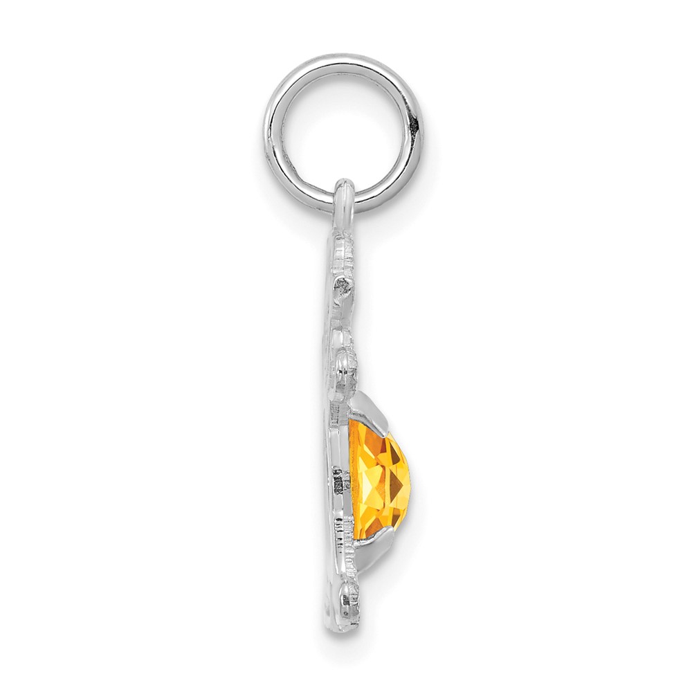 14K White Gold Girl 6x4 Oval Genuine Citrine-November (XCK54)