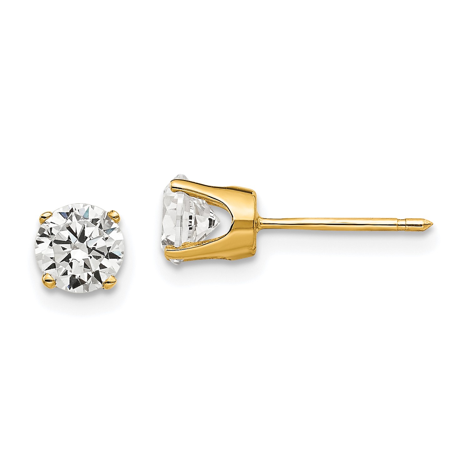 14k Yellow Gold 5mm Cz Stud Earrings Ebay 14k Yellow Gold 5mm Synthetic Cz Stud Earrings