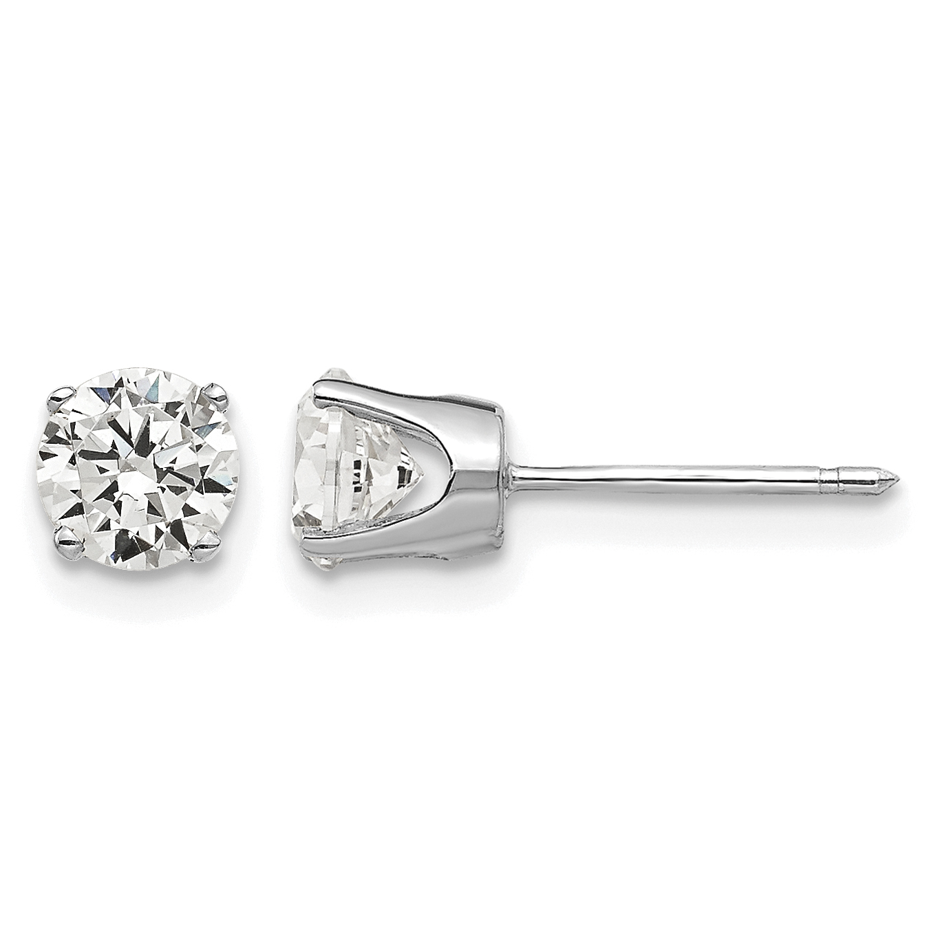 14k White Gold 5mm CZ stud earrings (XD10WCZ)
