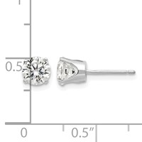 14K White Gold 5.5mm Round CZ Stud Earrings view 4
