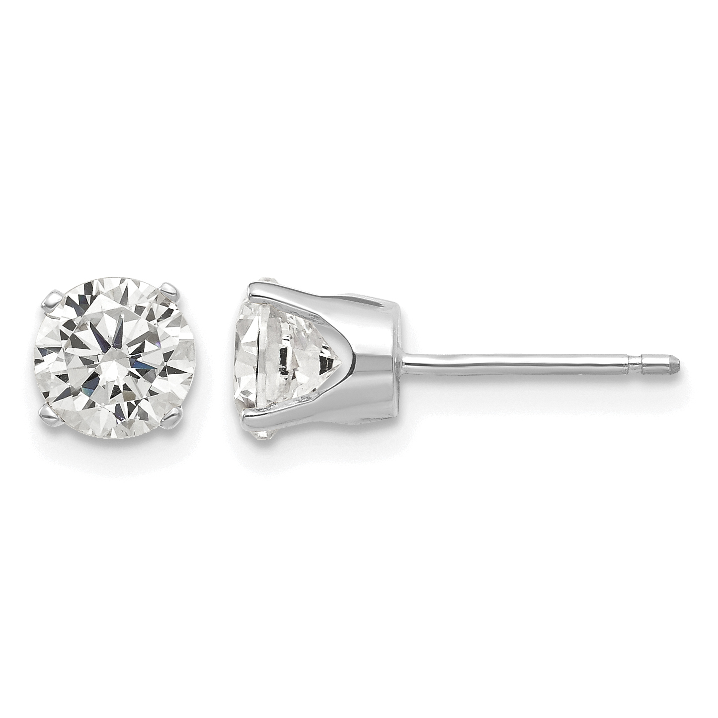 14k White Gold 5.5mm CZ stud earrings (XD11WCZ)