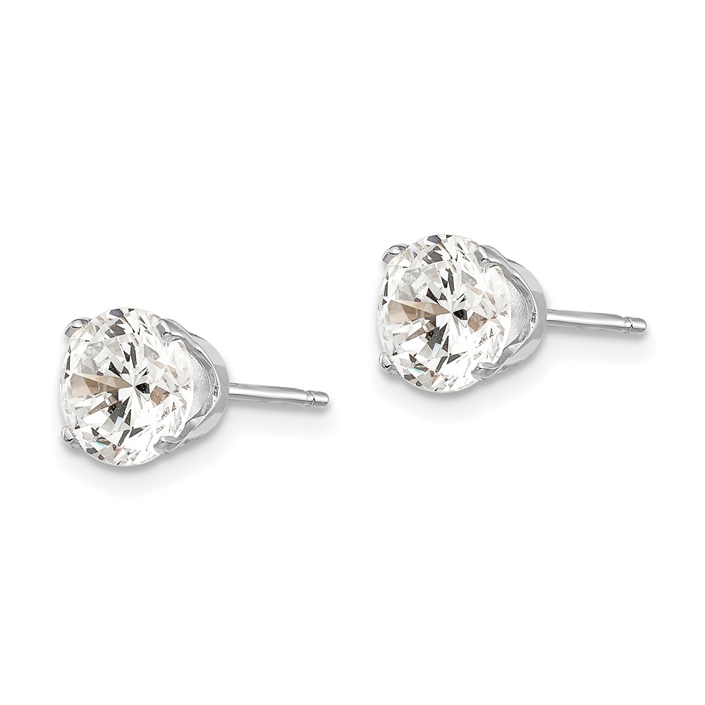 14k White Gold 6.5mm CZ stud earrings (XD13WCZ)