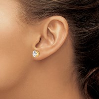 14K 8mm Round CZ Stud Earrings view 3