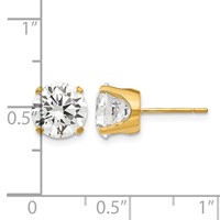 14K 8mm Round CZ Stud Earrings view 4