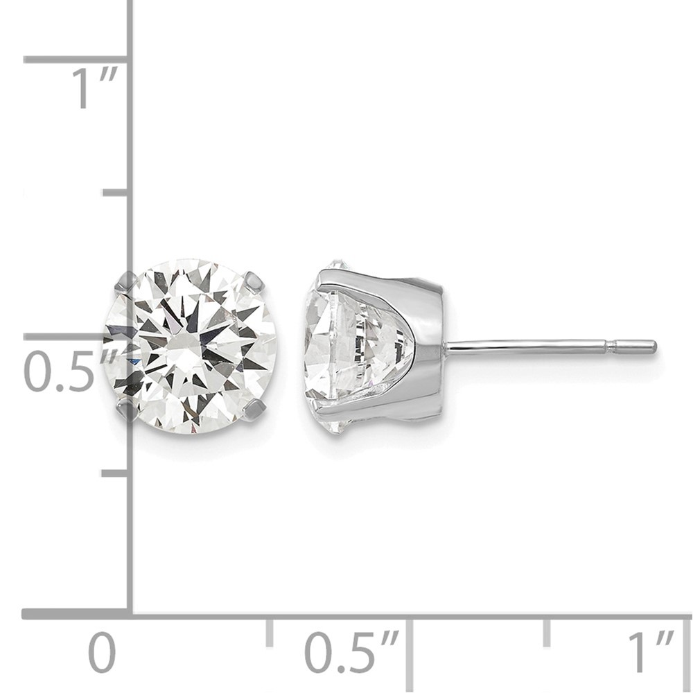 14k White Gold 8mm CZ stud earrings (XD14WCZ)