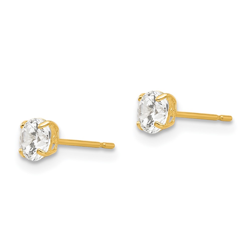 14k 4mm Round CZ Post Earrings (XD27CZ)