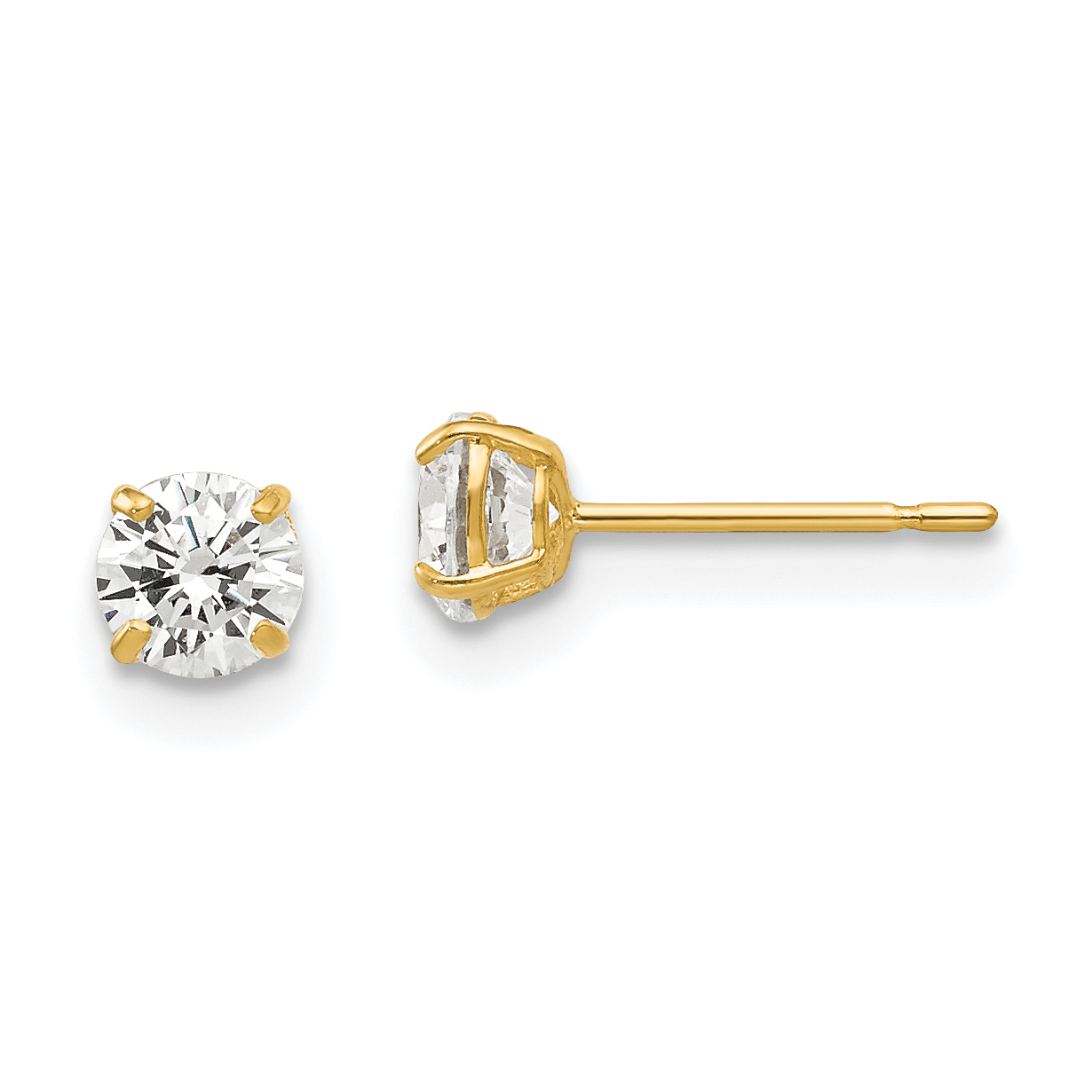 14k 4mm Round CZ Post Earrings (XD27CZ)