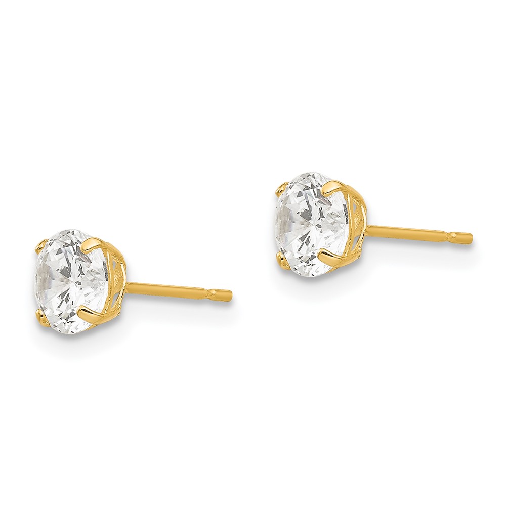 14k 5mm Round CZ Post Earrings (XD28CZ)
