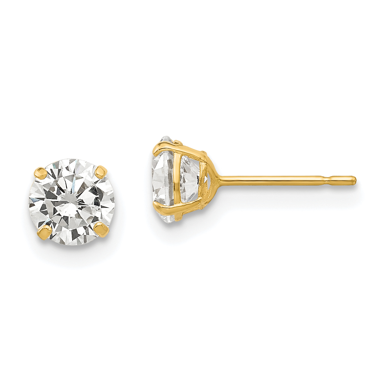 14k 5mm Round CZ Post Earrings (XD28CZ)
