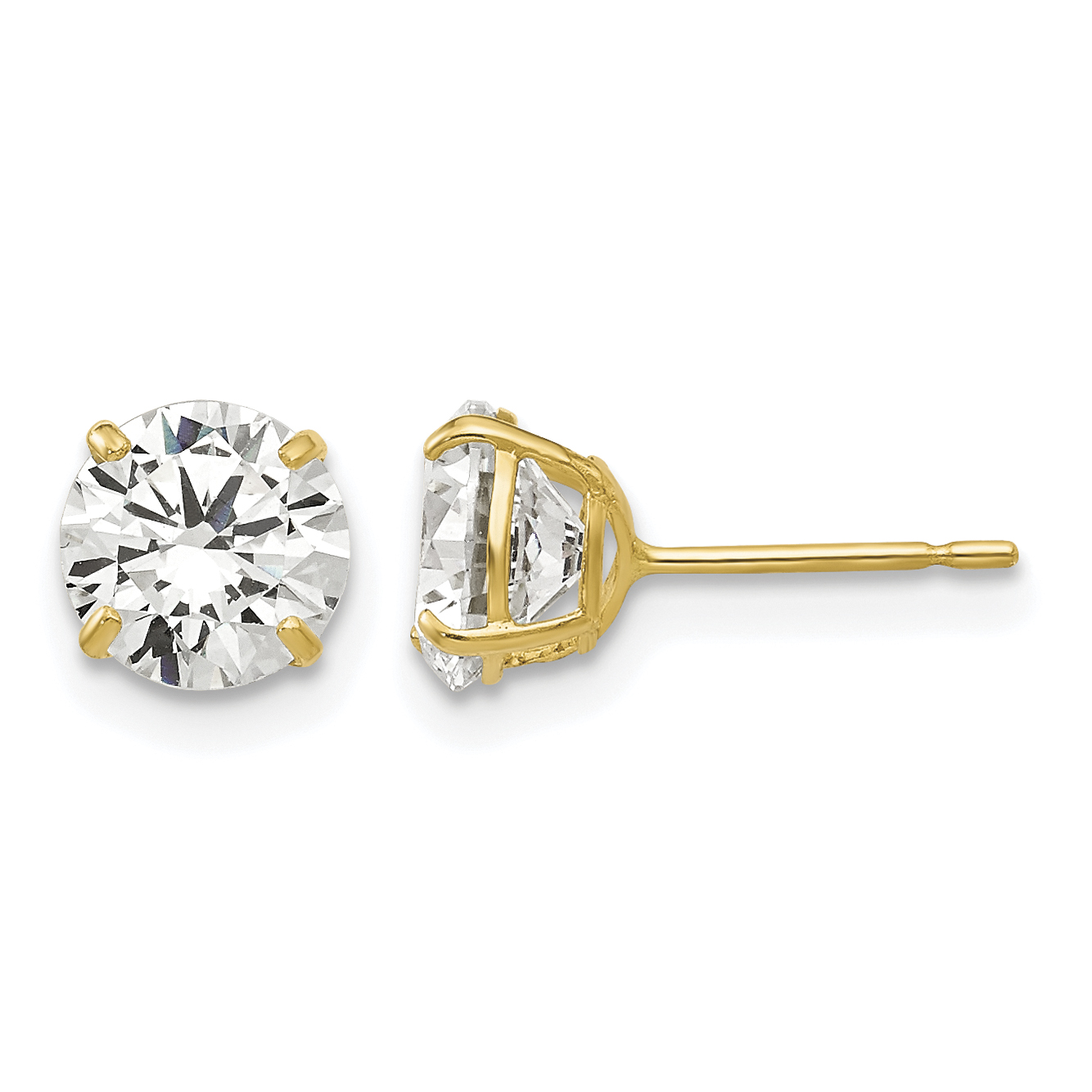 14k 6mm Round CZ Post Earrings (XD29CZ)