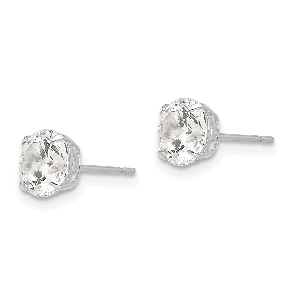 14k White Gold 6mm Round CZ Post Earrings (XD29WCZ)