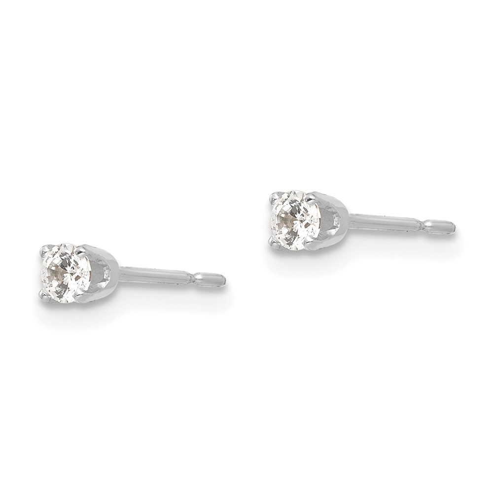 14k White Gold 2.75mm CZ stud earrings (XD2WCZ)