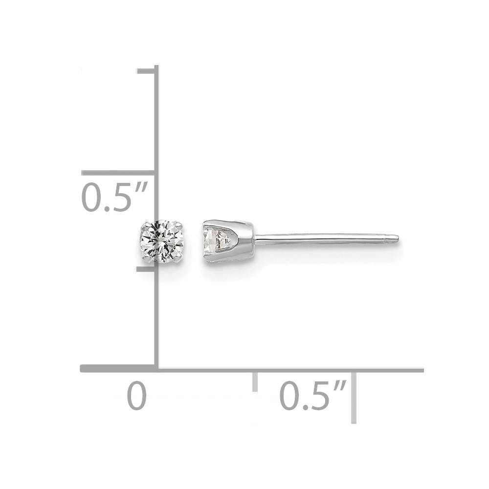 14k White Gold 2.75mm CZ stud earrings (XD2WCZ)