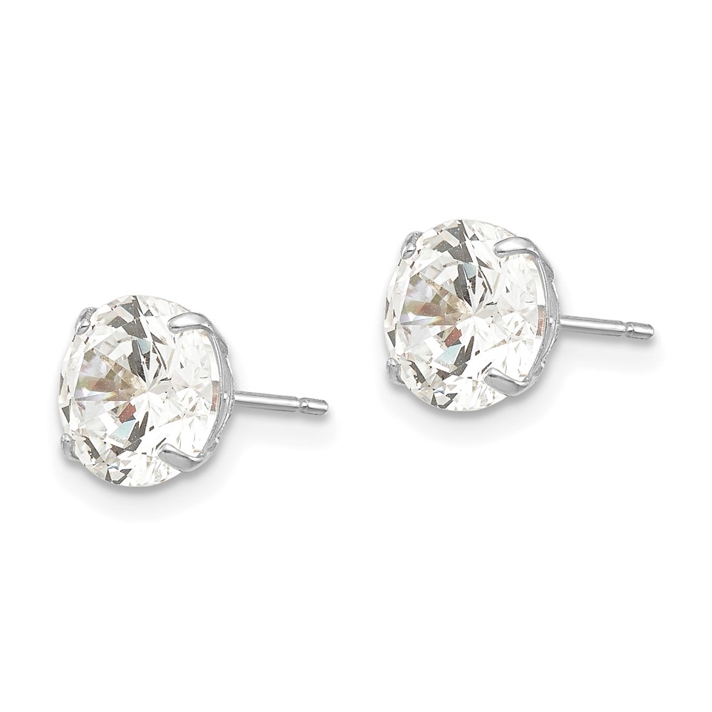 14k White Gold 7mm Round CZ Post Earrings (XD30WCZ)