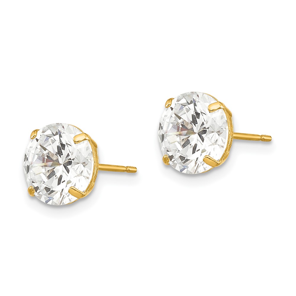 14k 8mm Round CZ Post Earrings (XD31CZ)