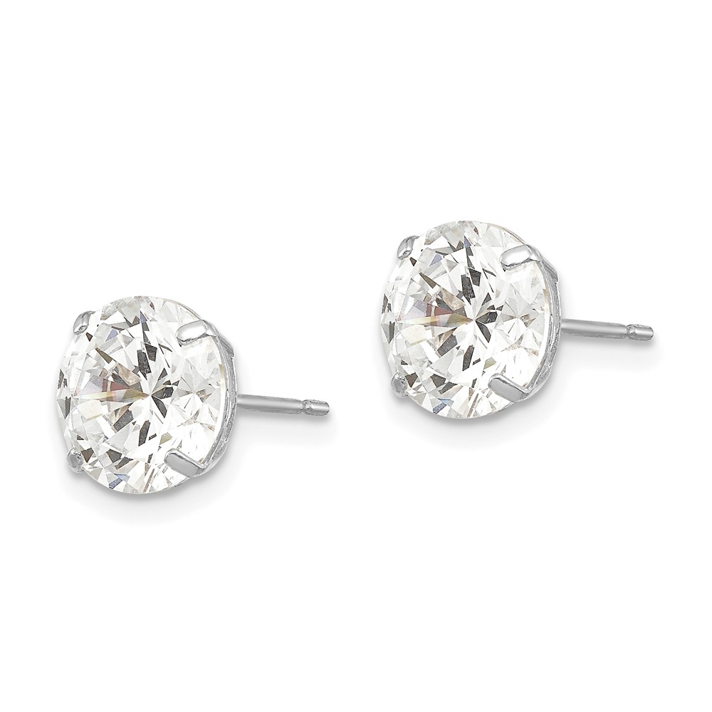 14k White Gold 8mm Round CZ Post Earrings (XD31WCZ)