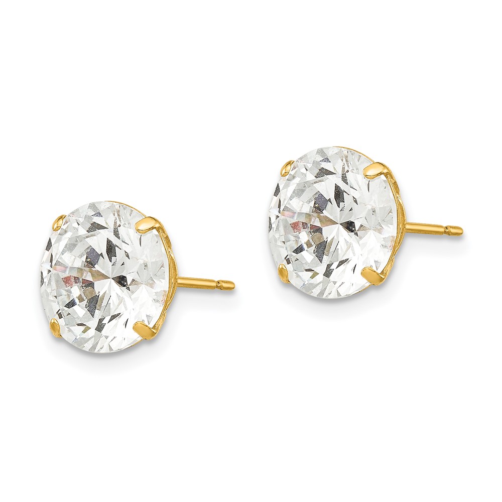 14k 9mm Round CZ Post Earrings (XD32CZ)