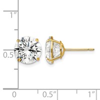 14K 9mm Round CZ Post Earrings view 4