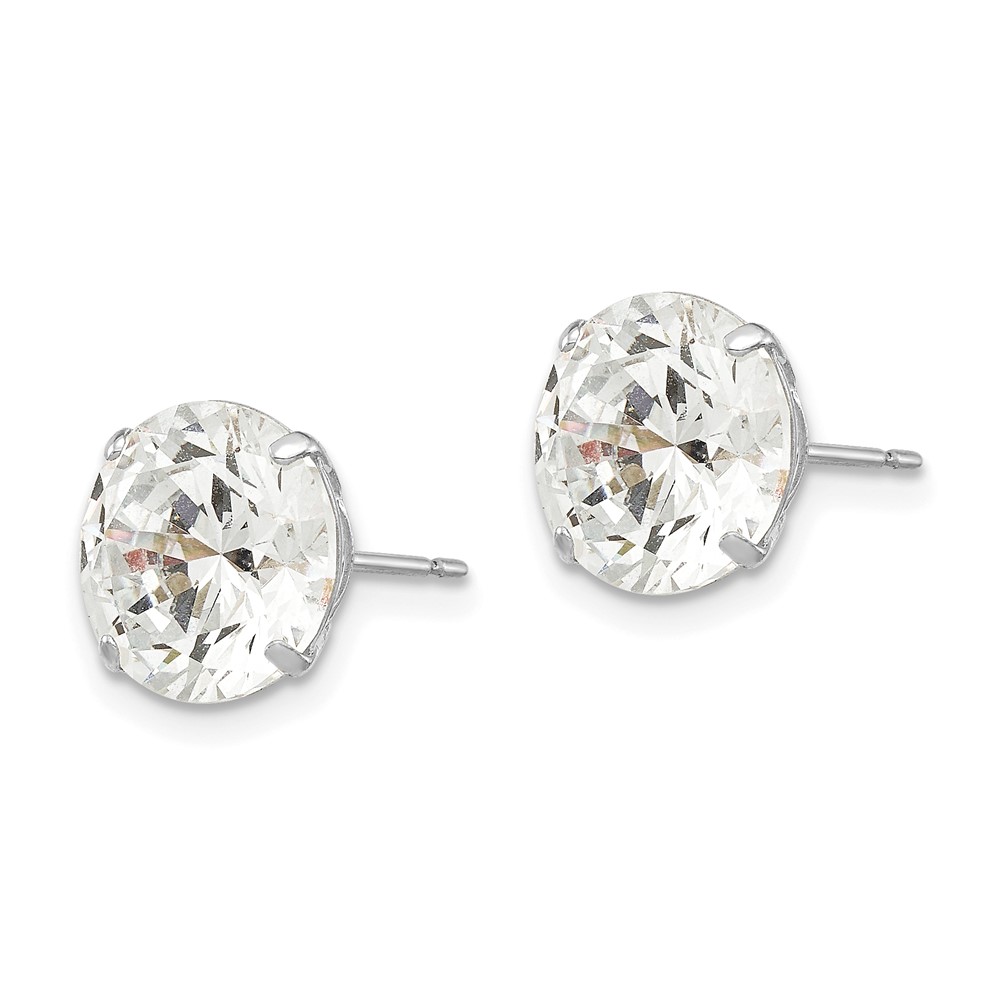 14k White Gold 9mm Round CZ Post Earrings (XD32WCZ)
