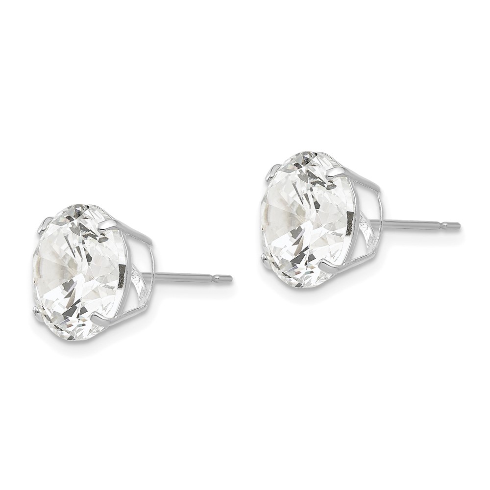 14k White Gold 10mm Round CZ Post Earrings (XD33WCZ)