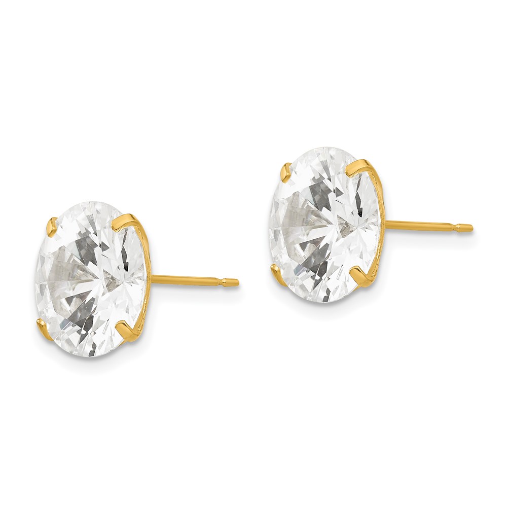 14k 11mm Round CZ Post Earrings (XD34CZ)