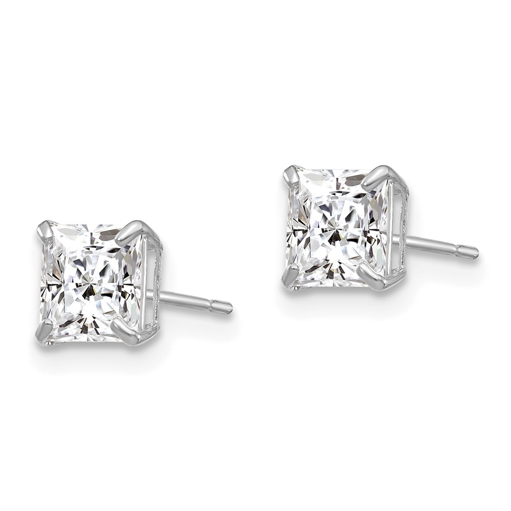 14k White Gold 5mm Square CZ Post Earrings (XD38WCZ)