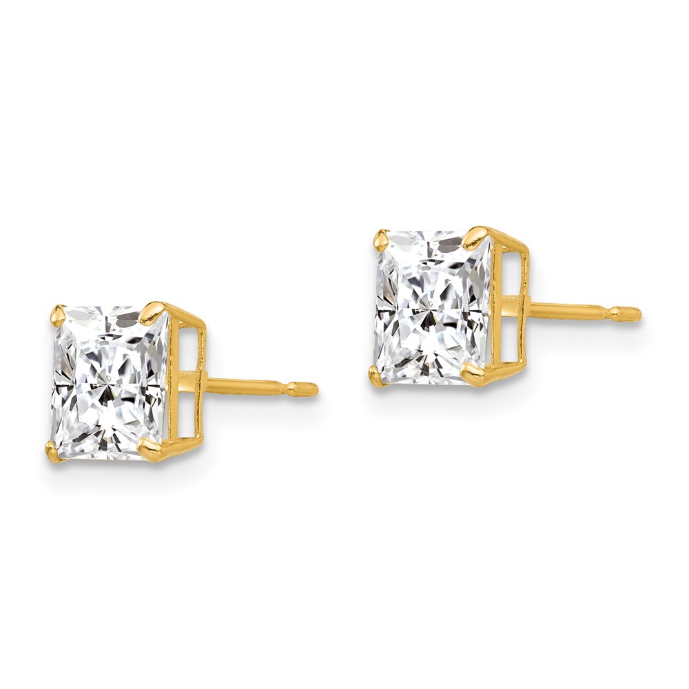 14k 6mm Square CZ Post Earrings (XD39CZ)