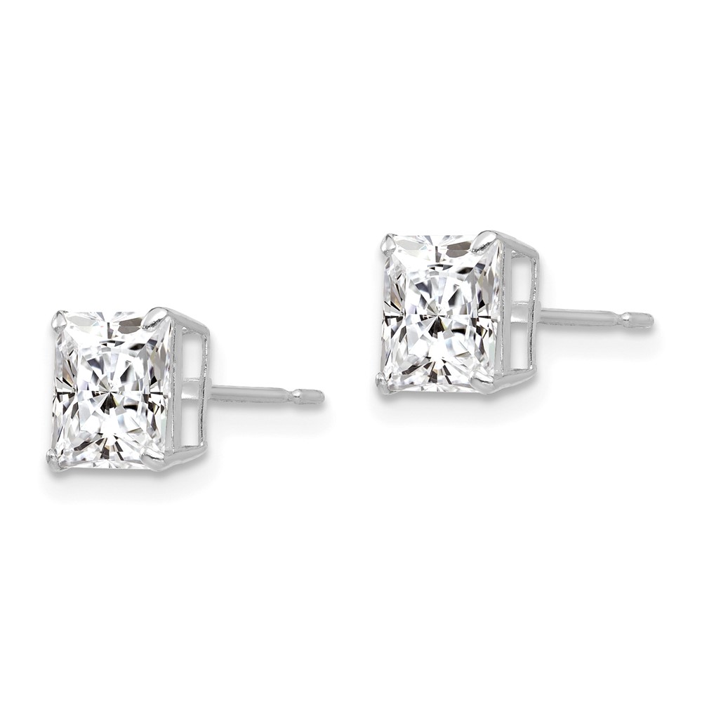 14k White Gold 6mm Square CZ Post Earrings (XD39WCZ)