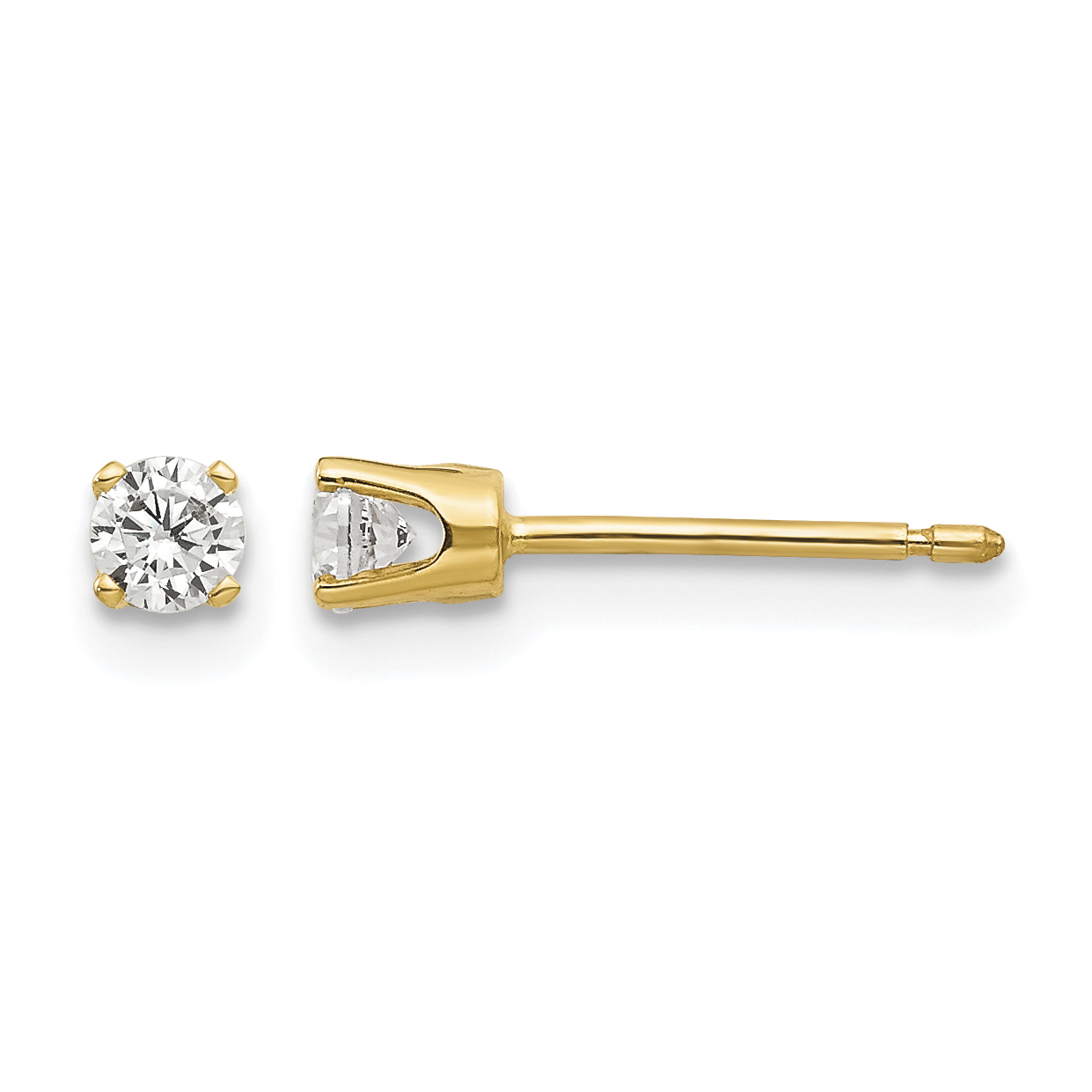 14k 3mm CZ stud earrings (XD3CZ)