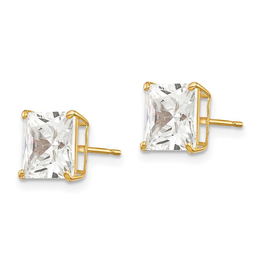 14k 7mm Square CZ Post Earrings (XD40CZ)
