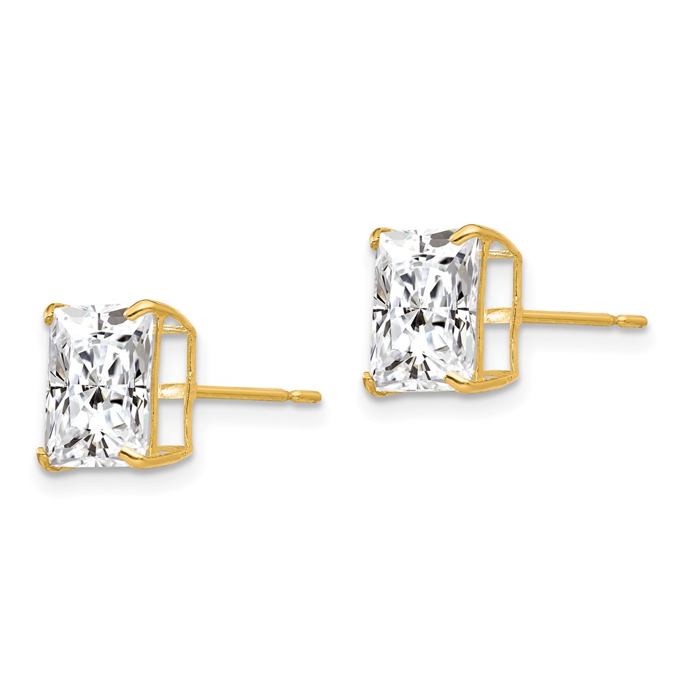 14k 8mm Square CZ Post Earrings (XD41CZ)
