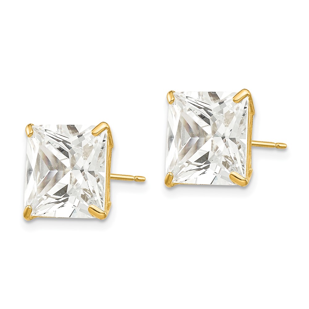 14k 10mm Square CZ Post Earrings (XD43CZ)