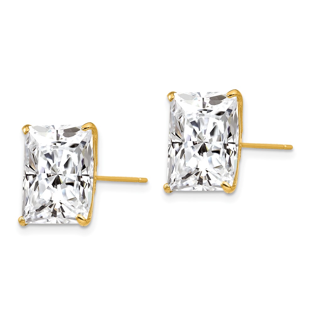 14k 12mm Square CZ Post Earrings (XD45CZ)