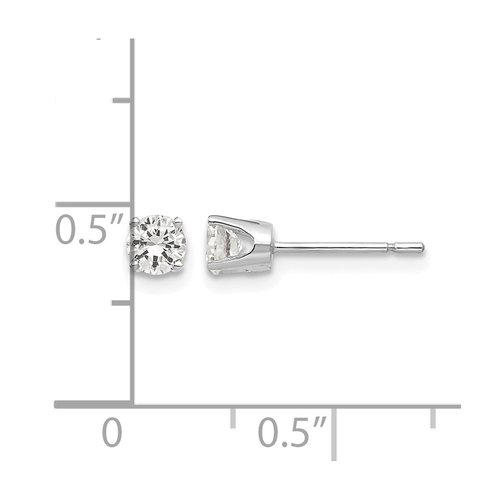 14k White Gold 3.75mm CZ stud earrings (XD6WCZ)