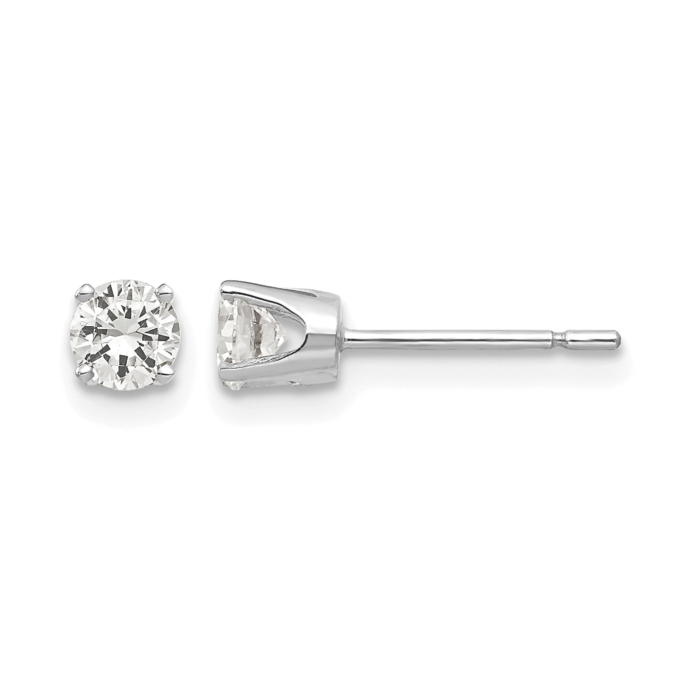 14k White Gold 3.75mm CZ stud earrings (XD6WCZ)