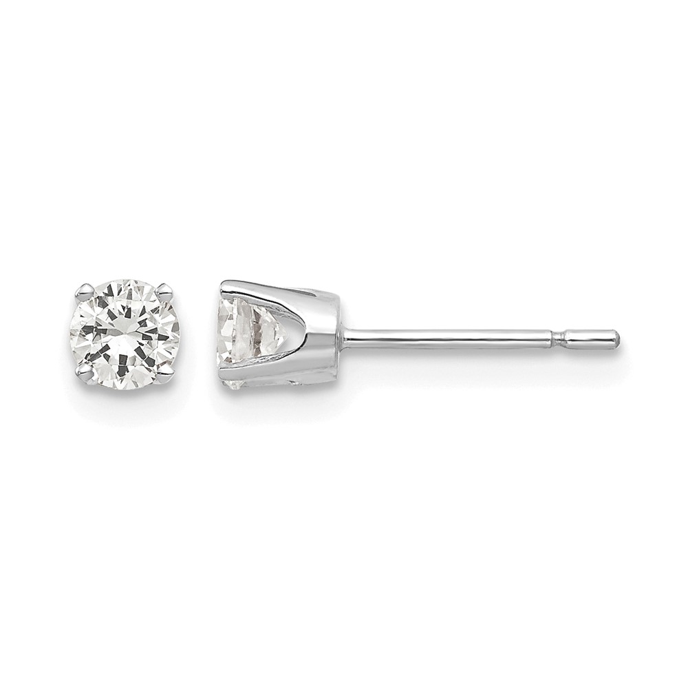 14k White Gold 3.75mm CZ stud earrings (XD6WCZ)