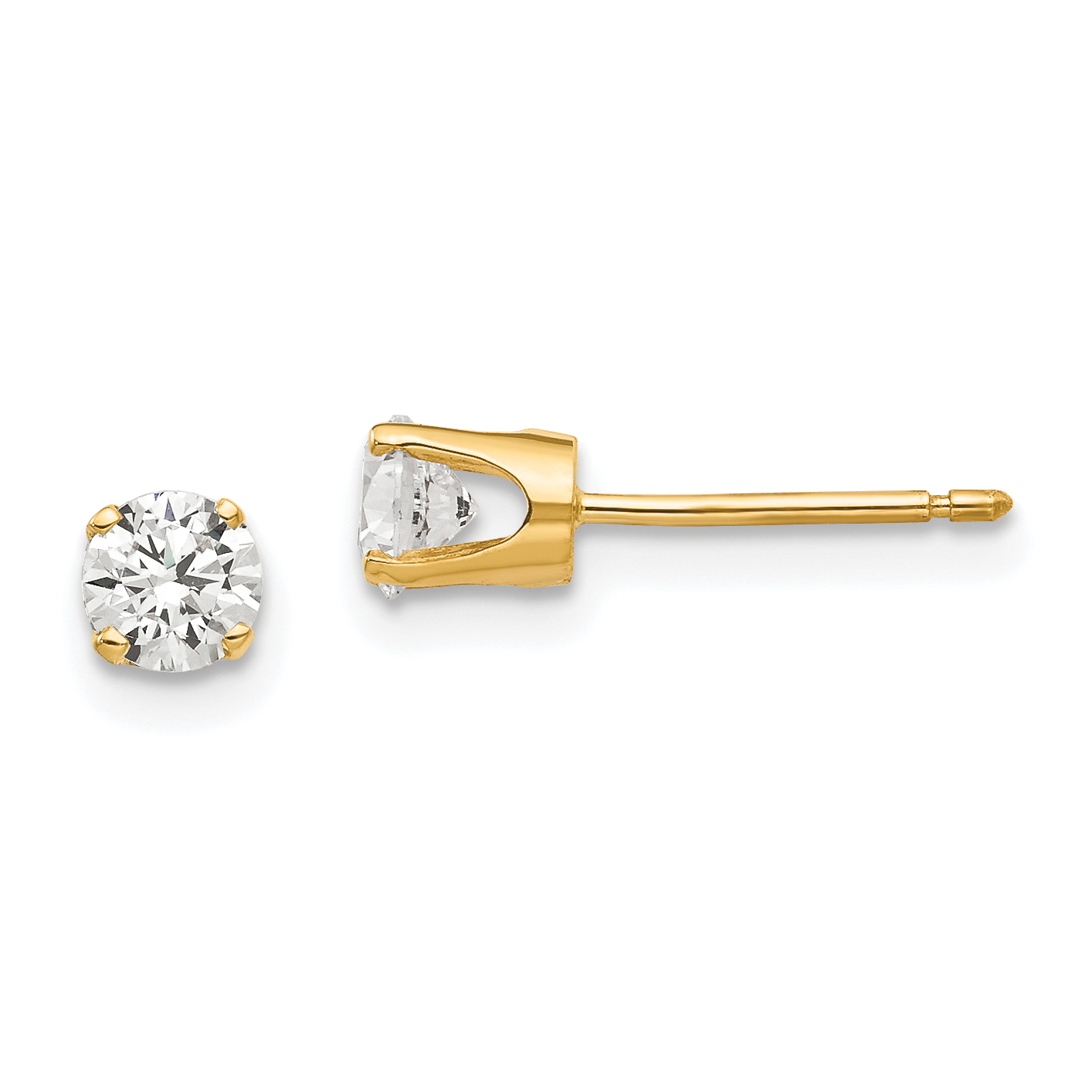 14k 4mm CZ stud earrings (XD7CZ)
