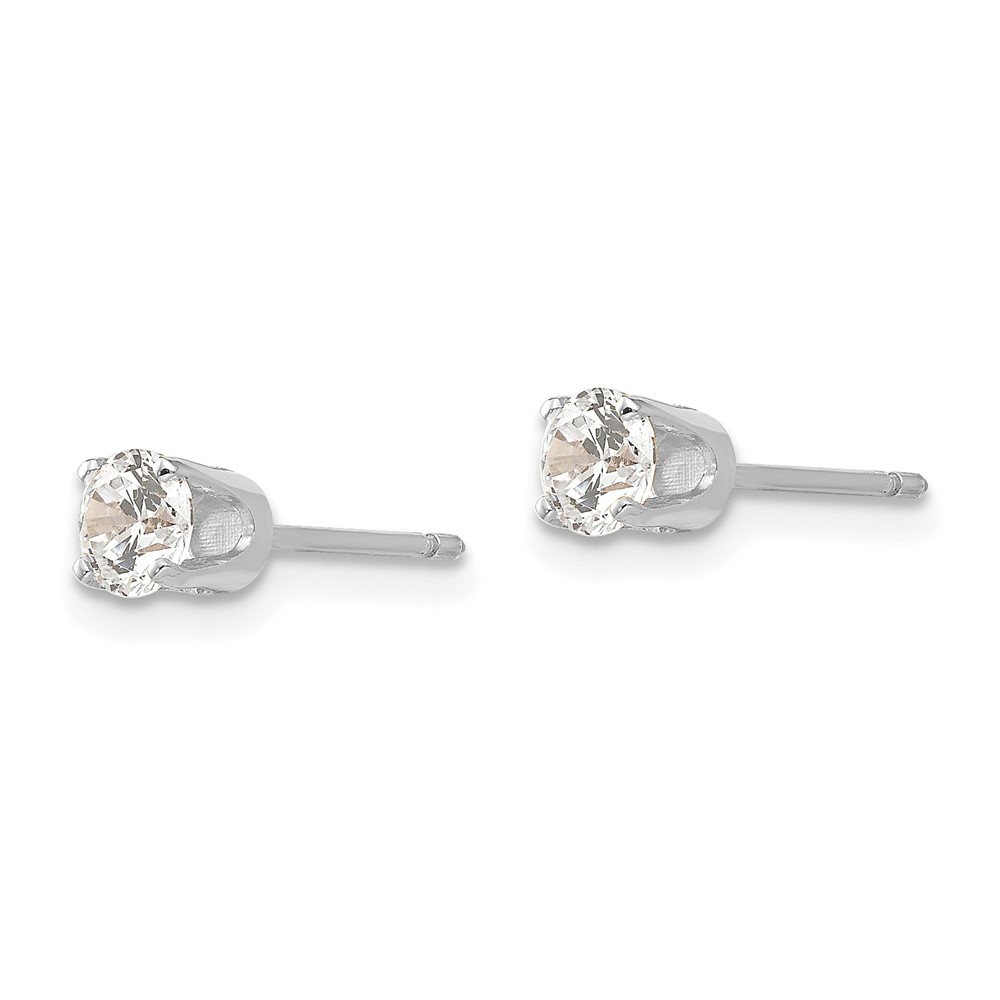 14k White Gold 4mm CZ stud earrings (XD7WCZ)