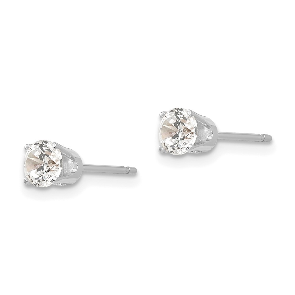 14k White Gold 4.25mm CZ stud earrings (XD8WCZ)